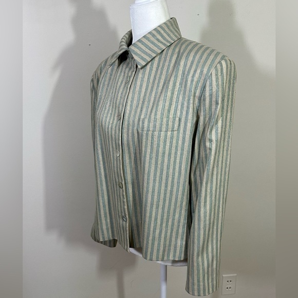 Brownstone Studio. Sz med linen blazer Vintage or top with shoulder pads. Lined - Picture 3 of 13